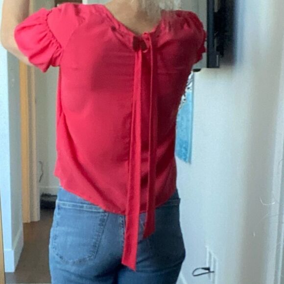 ‎French Connection Crepe Puff Sleeve Blouse - Picture 12 of 13